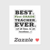 Sticker Meilleur enseignant de première année (Feuille)