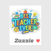 Sticker Meilleur Enseignant Ever | Reconnaissance (Feuille)