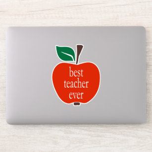 Sticker Meilleur Enseignant Jamais Rouge Vert Pomme Lowcas