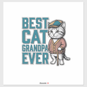 Sticker Meilleur Grand-Père Chat Ever Vintage T-Shirt Gran