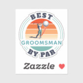 Sticker Meilleur Groomsman Par Par Custom Retro Mariage (Feuille)