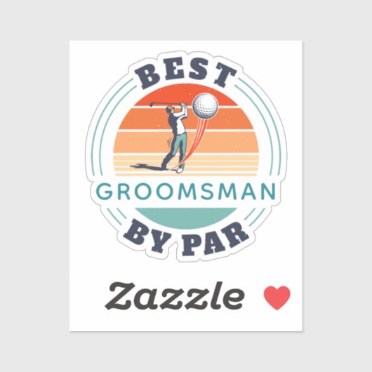 Sticker Meilleur Groomsman Par Par Custom Retro Mariage (Feuille)
