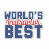 Sticker Meilleur instructeur du monde (Devant)