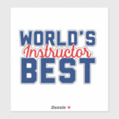 Sticker Meilleur instructeur du monde (Feuille)