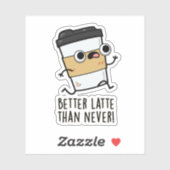 Sticker Meilleur Latte Que Jamais Drôle Pun De Café (Feuille)