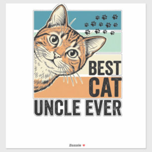 Sticker Meilleur oncle de chat jamais Design vintage pour