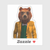 Sticker Meilleur ours habillé (Feuille)