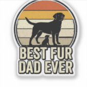 Sticker Meilleur papa à fourrure jamais conception de mail (Devant)