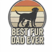 Sticker Meilleur papa à fourrure jamais conception de mail (Devant)