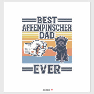 Sticker Meilleur Papa Affenpinscher Vintage T-shirt de Chi