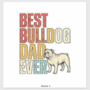 Sticker Meilleur Papa Bouledogue Ever Chemise Vintage Grav
