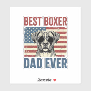 Sticker Meilleur Papa Boxer Vintage Chien