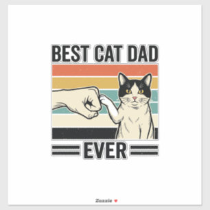 Sticker Meilleur papa chat jamais T-shirt rétro coup de po
