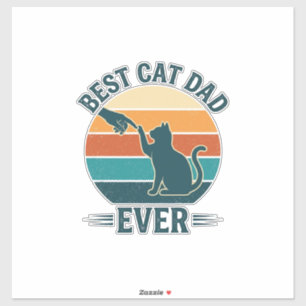 Sticker Meilleur Papa Chat Vintage Conception de T-shirt d