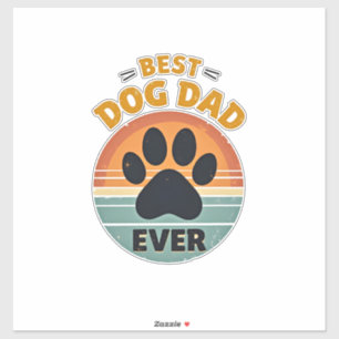 Sticker Meilleur Papa Chien De Tous Les Temps Vintage Retr