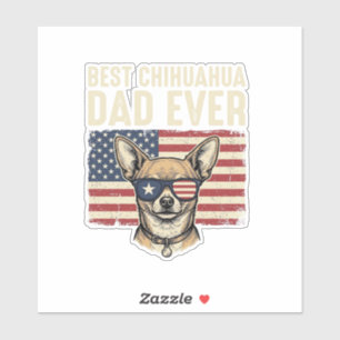Sticker Meilleur papa Chihuahua de tous les temps Vintage