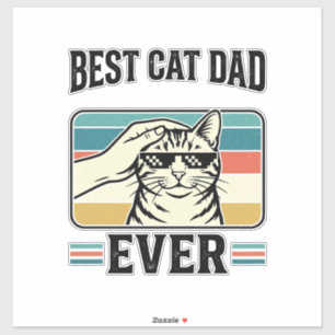Sticker Meilleur papa de chat vintage conception de amateu