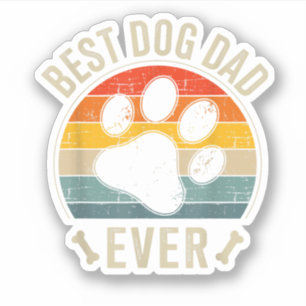 Sticker Meilleur papa de chien vintage pour la fête des pè