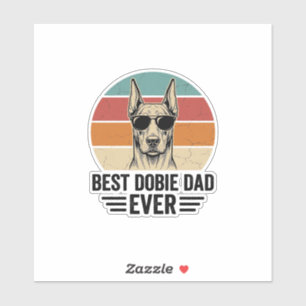 Sticker Meilleur papa de Dobie jamais T-shirt vintage Dobe