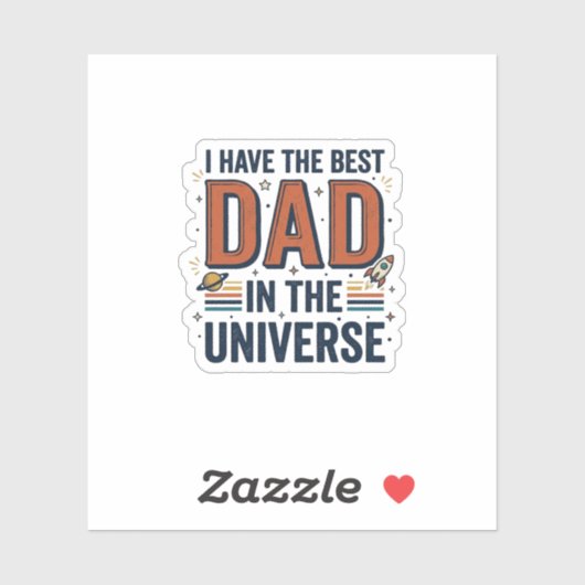 Sticker Meilleur papa de l'univers conception vectorielle (Feuille)