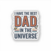 Sticker Meilleur papa de l'univers conception vectorielle (Devant)