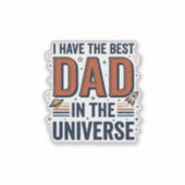 Sticker Meilleur papa de l'univers conception vectorielle (Devant)