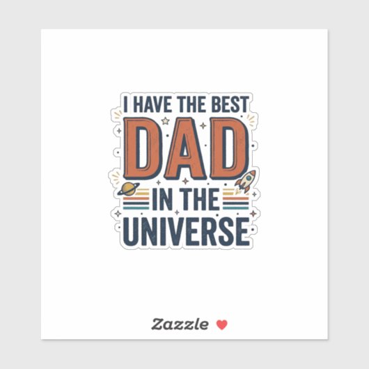 Sticker Meilleur papa de l'univers conception vectorielle (Feuille)