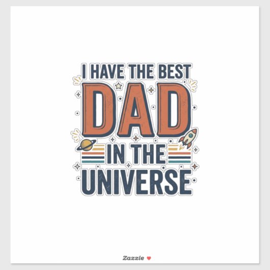 Sticker Meilleur papa de l'univers conception vectorielle (Feuille)