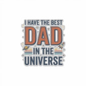 Sticker Meilleur papa de l'univers conception vectorielle (Devant)