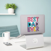 Sticker Meilleur Papa Ever (Ordinateur portable sur le bureau)