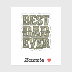 Sticker Meilleur Papa Ever Camo Design de Gravure Vintage_