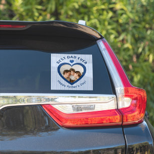 Sticker Meilleur Papa Ever Carte Photo à Coeur Modèle Mini