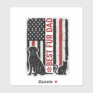 Sticker Meilleur Papa Fourrure Drapeau Vintage T-Shirt Chi
