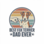 Sticker Meilleur Papa Fox Terrier Vintage T-Shirt pour Amo (Devant)