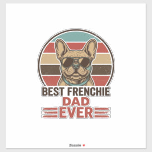 Sticker Meilleur Papa Frenchie Ever Vintage Bulldog Shirt_
