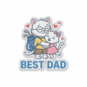 Sticker Meilleur Papa Golf Chat Câlin Mignon Design Vector (Devant)