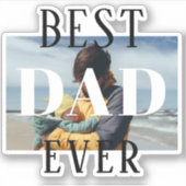 Sticker Meilleur papa Jamais Famille Enfants Père Photo (Devant)
