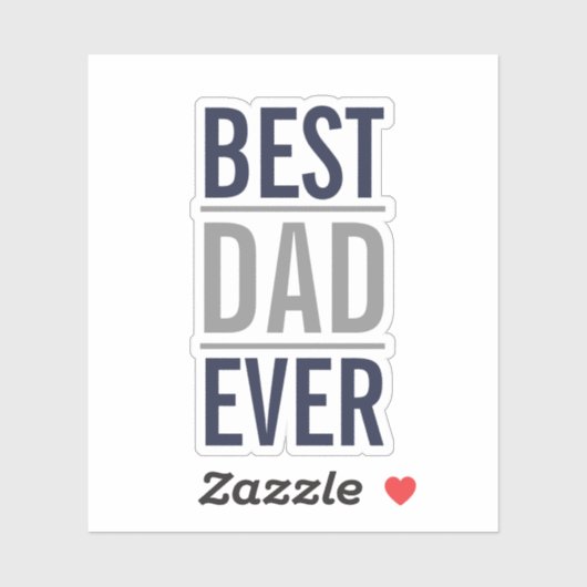 Sticker Meilleur papa jamais | Marine bleu moderne (Feuille)