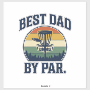 Sticker Meilleur Papa Par Disc Golf Design Vintage Coucher