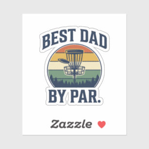 Sticker Meilleur Papa Par Disc Golf Vintage Sunset Design_
