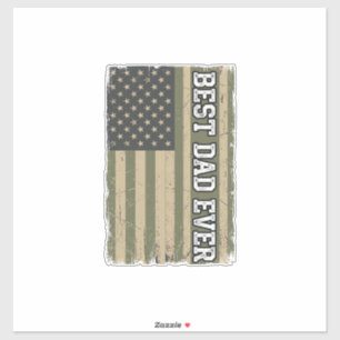 Sticker Meilleur Papa Patriote Drapeau Vintage Chemise Pap