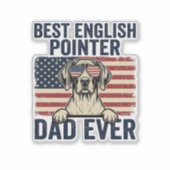 Sticker Meilleur Papa Pointer Anglais de tous les temps Ch (Devant)