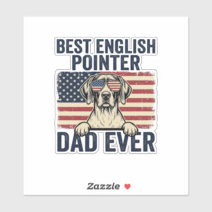 Sticker Meilleur Papa Pointer Anglais de tous les temps Ch