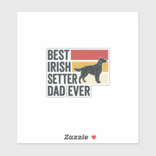 Sticker Meilleur papa Setter Irlandais Vintage Design pour