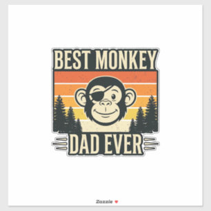 Sticker Meilleur Papa Singe Jamais T-shirt Vintage Papa Si