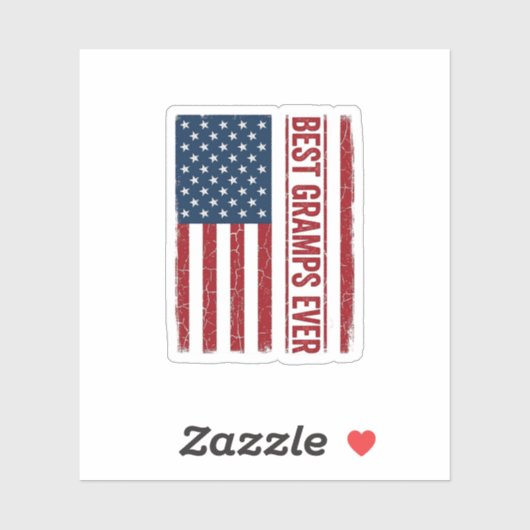 Sticker Meilleur Papi Patriote Drapeau Vector Design_1 (Feuille)