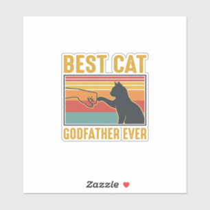Sticker Meilleur Parrain de Chat Ever Vintage Chat Vector 