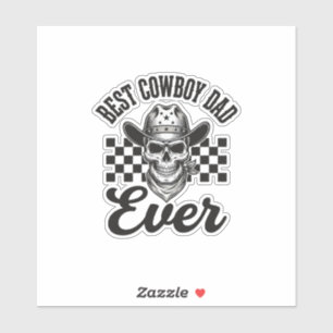 Sticker Meilleur père cowboy crâne conception de chemise W