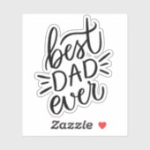 Sticker Meilleur père. Fête des pères de lettrage noir bla (Feuille)