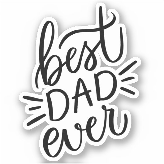 Sticker Meilleur père. Fête des pères de lettrage noir bla (Devant)